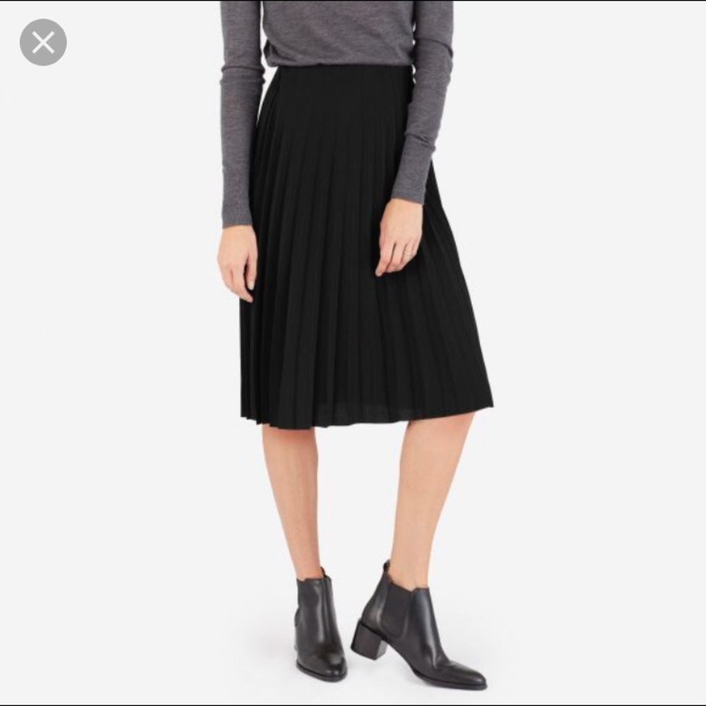 Black Everlane Pleated Skirt